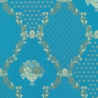 Detailansicht des Stoffes ADORATA, Farbton TURQUOISE (Trellismuster)