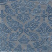 Samt-Jacquardstoff mit Ornamenten und Voegeln: ALRIC, hier Farbe BLUE, bei ARTE FRESCA