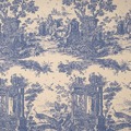 toile de jouy fabric in blue and beige