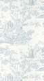 toile de jouy wallpaper in light blue
