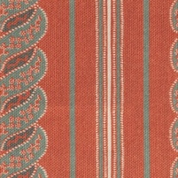 Detailansicht des Outdoorstoffes BARLIEU, Farbton GREEN ON TERRACOTTA, bei ARTE FRESCA