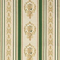 Detailansicht des Stoffes BEATRICE, Farbton GREEN (Floralornamente/Streifen)