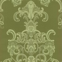 Detailansicht des Stoffes BEAUMONT, Farbton GREEN (Rokoko-Ornamente)
