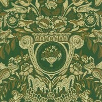 Detailansicht des Stoffes BELISAIRE, Farbton GREEN (im klassizistischen Stil)