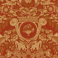 Detailansicht des Stoffes BELISAIRE, Farbton RED (im klassizistischen Stil)
