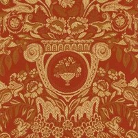 Detailansicht des Stoffes BELISAIRE, Farbton RED (im klassizistischen Stil)