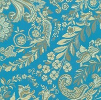 Detailansicht des Stoffes BELISAIRE, Farbton TURQUOISE (im klassizistischen Stil)