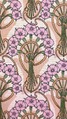Art-Nouveau-Stoff als Webstoff mit rosa Blten