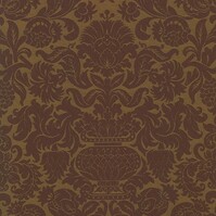 Detailansicht des Stoffes CHENONCEAU, Farbton BRONZE (florale Muster und Ornamente - im Stil der Barock- u. Rokokozeit)