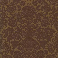 Detailansicht des Stoffes CHENONCEAU, Farbton BRONZE (florale Muster und Ornamente - im Stil der Barock- u. Rokokozeit)