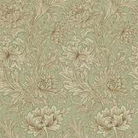 Tapete: CHRYSANTHEMUM TOILE, Farbkombination EGGSHELL/GOLD, bei ARTE FRESCA