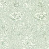 florale Tapete: CHRYSANTHEMUM TOILE, Farbe WILLOW, bei ARTE FRESCA