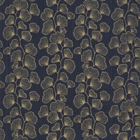 Motivansicht franz. florale Tapete CURTIS, Farbtonkombination GOLD/NAVY bei ARTE FRESCA
