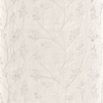 Motivansicht des bestickten floralen Gardinen-, Vorhang- und Dekostoffes DARLEY, Farbton WHITE, bei ARTE FRESCA