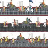 Motiv des Toile de Jouy Stoffes DELHI