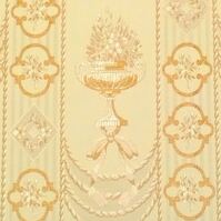 Detailansicht des Stoffes ELIANA, Farbton GOLD (Ornamente)