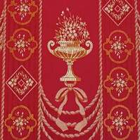 Detailansicht des Stoffes ELIANA, Farbton RED (Ornamente)