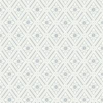 Motivansicht der Tapete ESTER, Farbton BLUE/GREEN (Rautentapete im schwedisch-gustavianischen Stil)