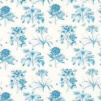 Detailansicht des Stoffes ETCHINGS & ROSES, Farbton CHINA BLUE, bei ARTE FRESCA