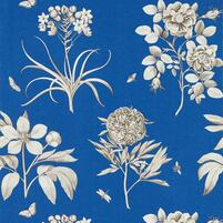 florale Tapete: ETCHINGS & ROSES, Farbe FRENCH BLUE, bei ARTE FRESCA