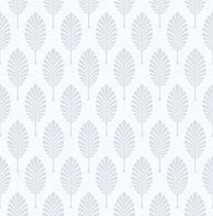 Art Deco-Tapete FENTON GREY/WHITE mit Palmwedeln