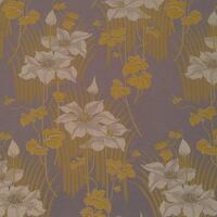 floraler Jugendstilstoff in Ocker und Lila: GILBERT OCHRE ON LILAC