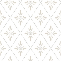 Motivansicht der schwedischen Rautentapete GUNBORG, Farbtonkombination BEIGE/GREY, bei ARTE FRESCA
