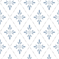 Motivansicht der schwedischen Rautentapete GUNBORG, Farbton BLUE, bei ARTE FRESCA
