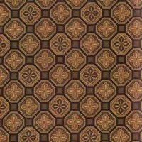 Detailansicht des Stoffes HANNAE, Farbton BLACK/BRONZE (geometrisches Muster mit floralen Ornamenten)