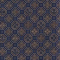 Detailansicht des Stoffes HANNAE, Farbton DARK BLUE (geometrisches Muster mit floralen Ornamenten)
