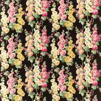 Detailansicht des Stoffes HOLLYHOCKS EBONY/CERISE bei ARTE FRESCA