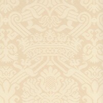 Detailansicht des Stoffes HUMPHREY, Farbton CREAM (Ornamente, an Kronen, Wappen, Szepter erinnernd)