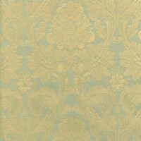 Detailansicht des Stoffes JACOBIAN, Farbton ALMOND GREEN (Ornamentmuster/Barock)