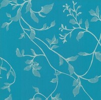 Detailansicht des Stoffes JASMIN, Farbton TURQUOISE (florale Ranken)