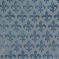 Samt-Jacquardstoff mit Ornamentmotiv (Lilie): JEANNE, hier Farbe BLUE bei ARTE FRESCA