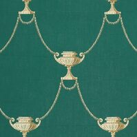 Detailansicht des Stoffes VILLA BORGHESE LAUREATO, Farbton GREEN (Amphoren, im klassizistischen Stil)