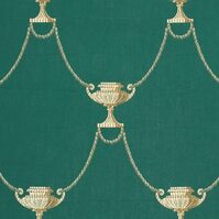 Detailansicht des Stoffes VILLA BORGHESE LAUREATO, Farbton GREEN (Amphoren, im klassizistischen Stil)
