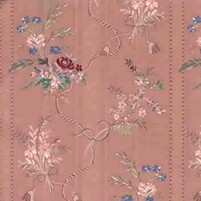 Detailansicht des Stoffes LENORA, Farbton OLDROSE (bestickter Webstoff mit floralen Motiven)