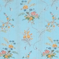 Detailansicht des Stoffes LENORA, Farbton POWDER BLUE (bestickter Webstoff mit floralen Motiven)