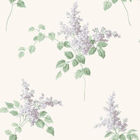 Motivansicht der Tapete LILACS, Farbton PURPLE/GREEN (florale Tapete)