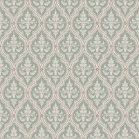 Rauten- und Ornamenttapete von Sandberg Nr. 829-38 LILLIE GARDEN GREEN, bei ARTE FRESCA