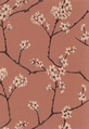 Motiv des floralen Stoffes LINA ALTROSA (Kirschblueten, vertikal)