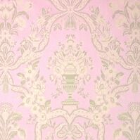 Detailansicht des Stoffes LORRAINE, Farbton ROSE (Ornamentmuster mit floralen Motiven nach historischer Vorlage)