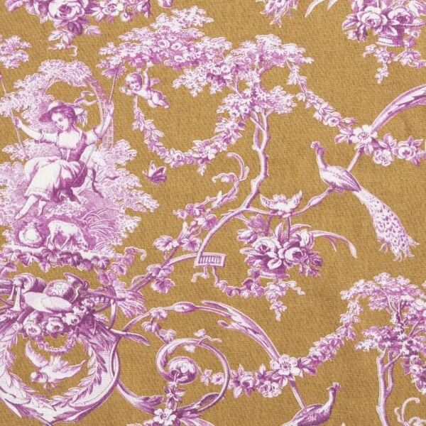 Ansicht des Stoffes LUDIVINE, Farbton VIOLET FOND CAMEL, bei ARTE FRESCA