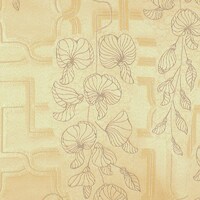 Detailansicht des Stoffes MAJA, Farbton BEIGE ON GOLD (florales und geometrisches Jugendstilmuster)