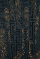 Faltenwurf des Stoffes MAJA GOLD ON BLACK als Vorhangstoff