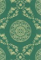 Motivansicht des Stoffes MARGERIE BEIGE ON VIRIDIAN GREEN