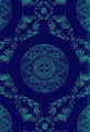 Motivansicht des Stoffes MARGERIE TURQUOISE ON NAVY