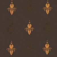 Detailansicht des Stoffes MINOT, Farbton BRAUN (Zapfenornamente)