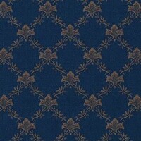 Detailansicht des Stoffes ODEON, Farbton DARK BLUE (florales Motiv in Rauten)